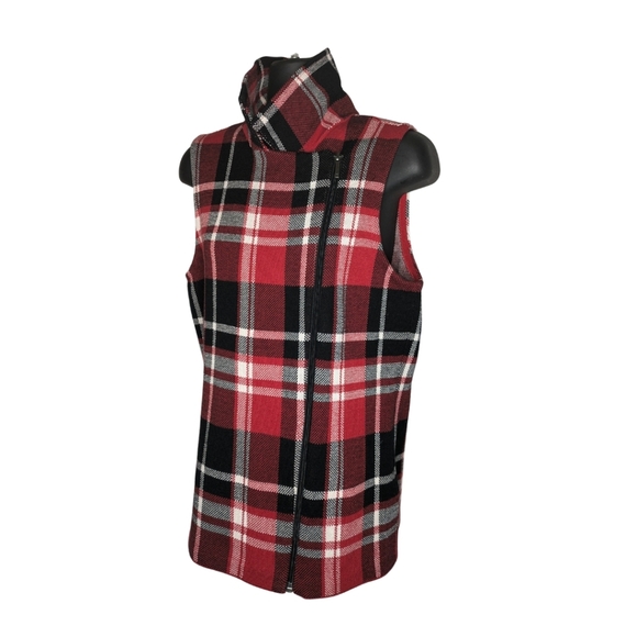 Chaps Plaid Moto Sweater Vest - Picture 2 of 7